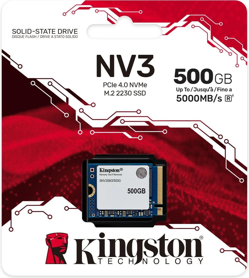SSD Kingston NV3, 500 GB, M.2 2230, PCIe 4.0