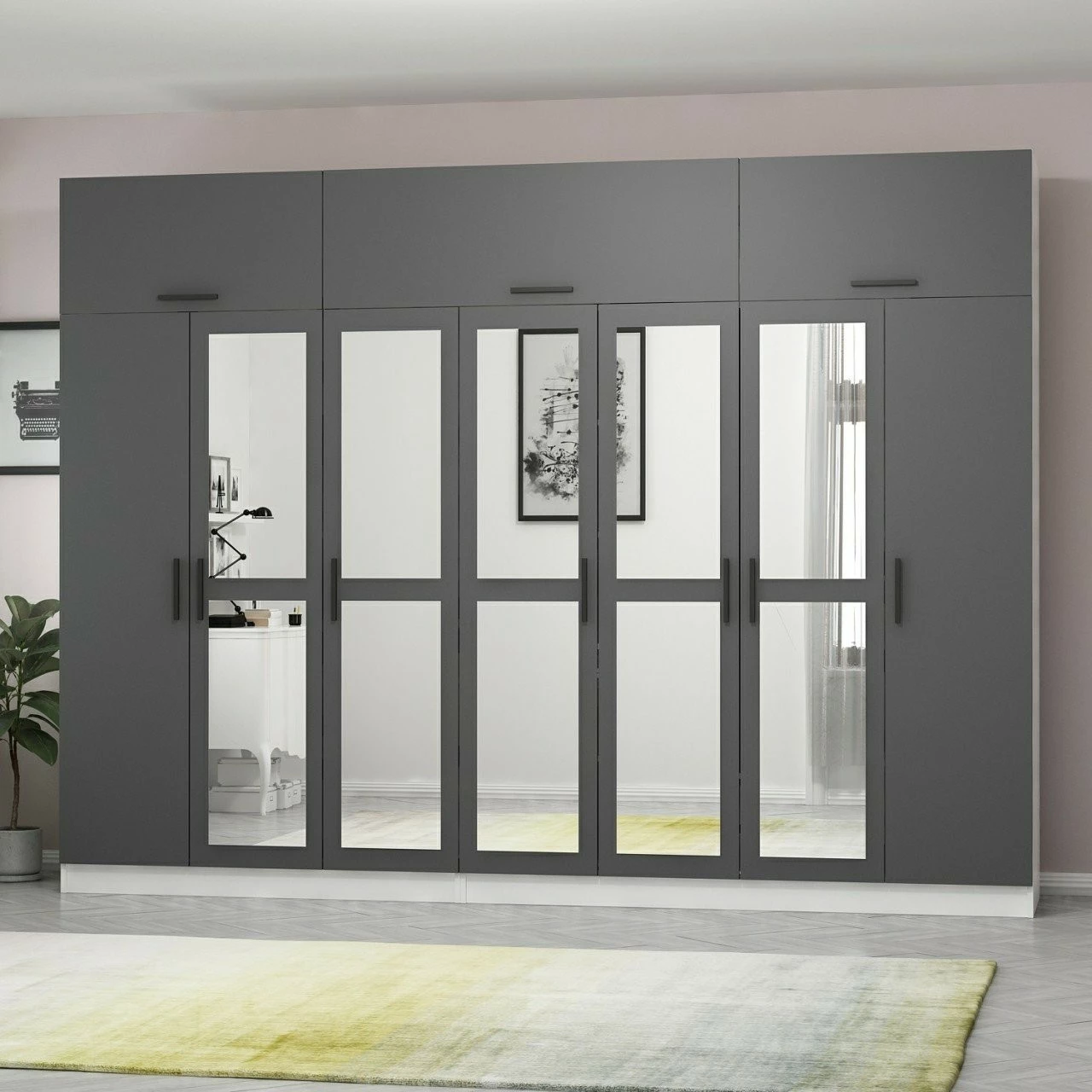 Dollap Skye Decor, anthracite dhe i bardhë, Kale - 5166