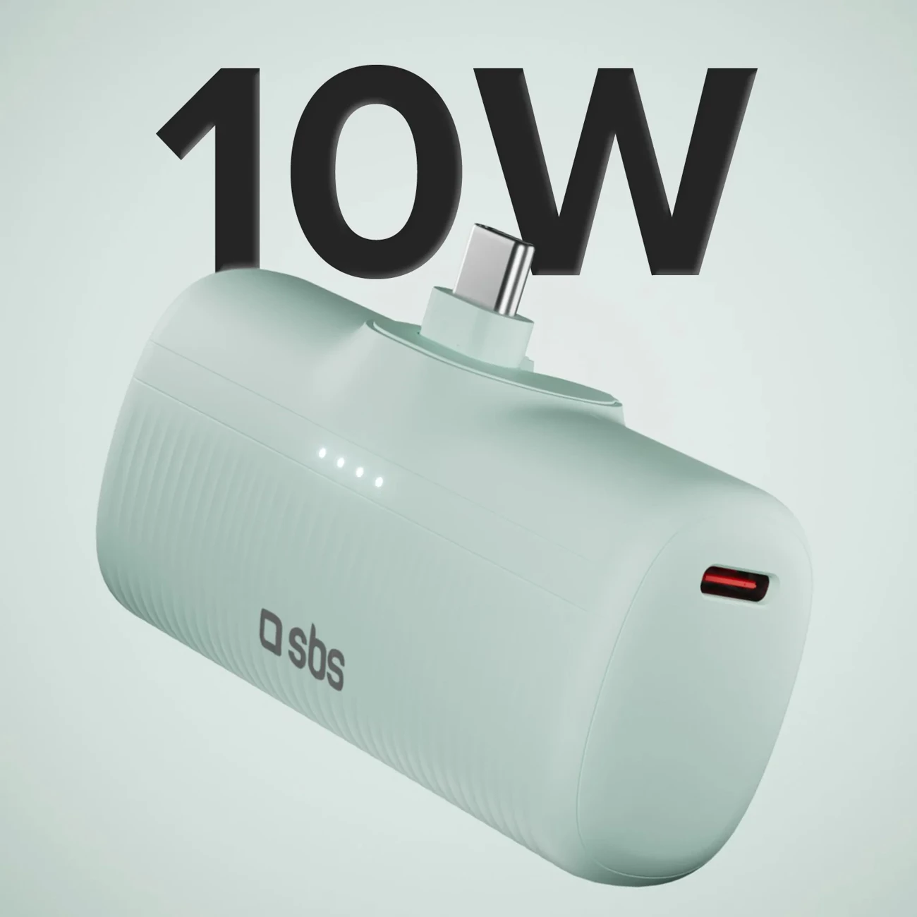 Powerbank SBS EcoPower 5000 mAh, USB-C, 10W, Gjelbër