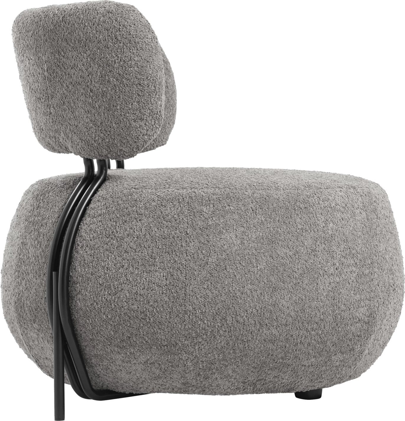 Karrige për sallon rrethore KARSEN FH9598.01, pëlhurë boucle gri, 79x78.5x76H cm