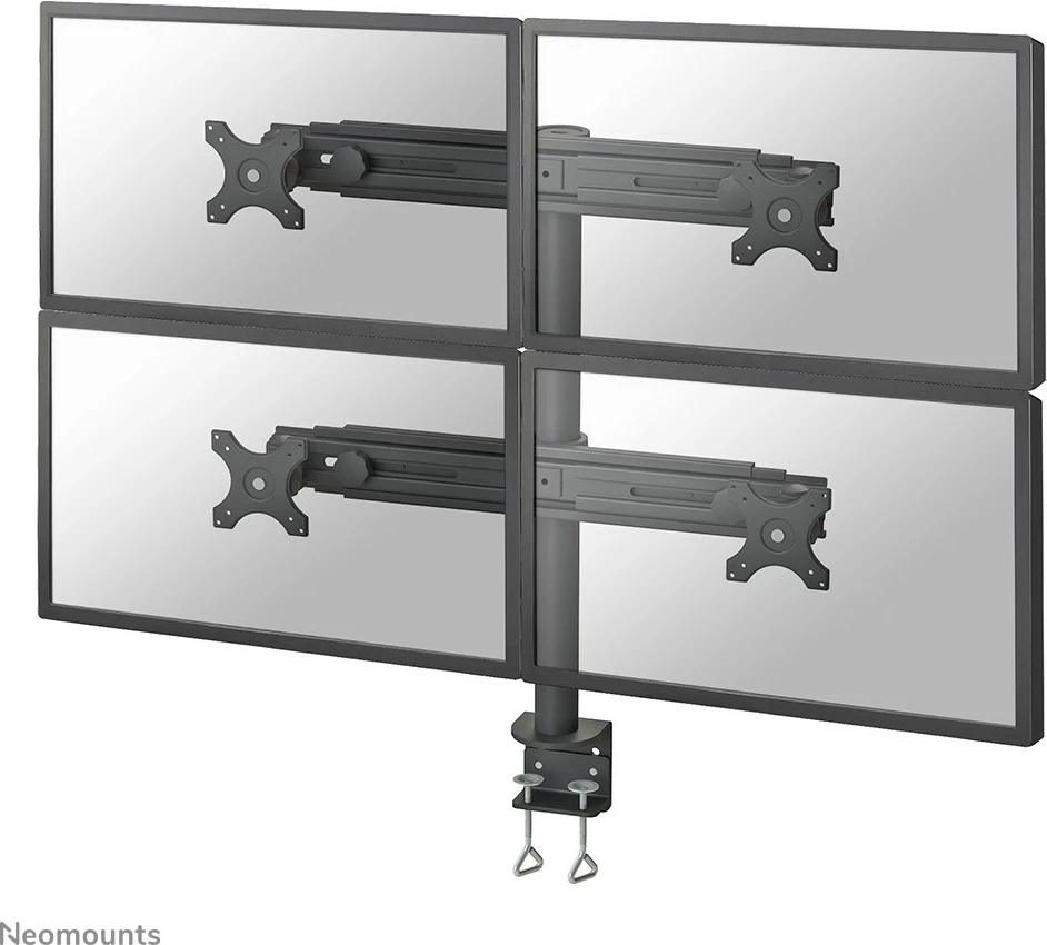 Krah monitori Newstar Neomounts FPMA-D700D4, 4 ekrane, 19-30", rregullim lartësie, i zi
