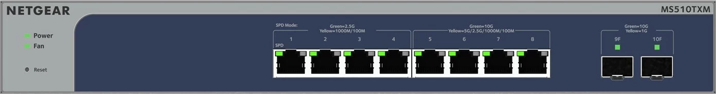 Switch NETGEAR 8-Port Multi-Gigabit/10G Ethernet Smart Managed Pro me 2 Porta SFP+, Gri