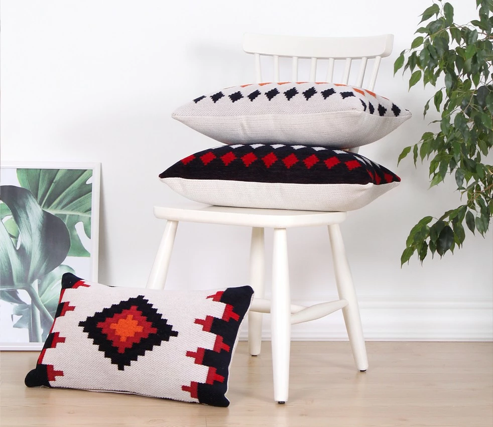 Jastëk dekorativ Evila Originals, rustik, bardhë, 58x33cm