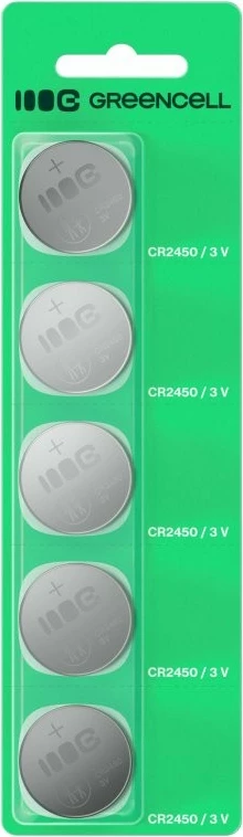 Bateri kopëse, Green Cell, CR2450, 600mAh 3V, litium, set 5 copë