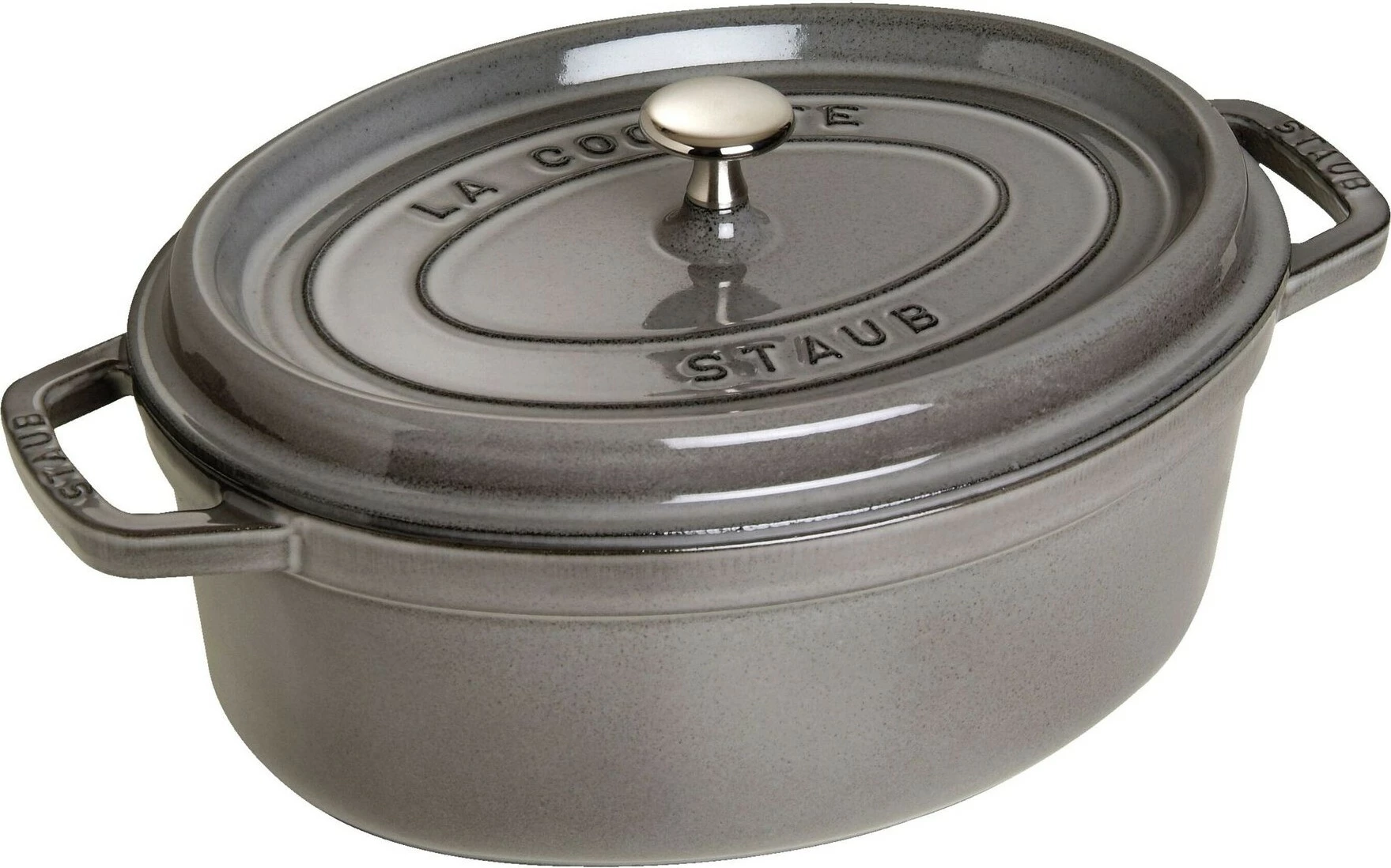 Tenxhere gize Staub La Cocotte 29cm, emajl, gri