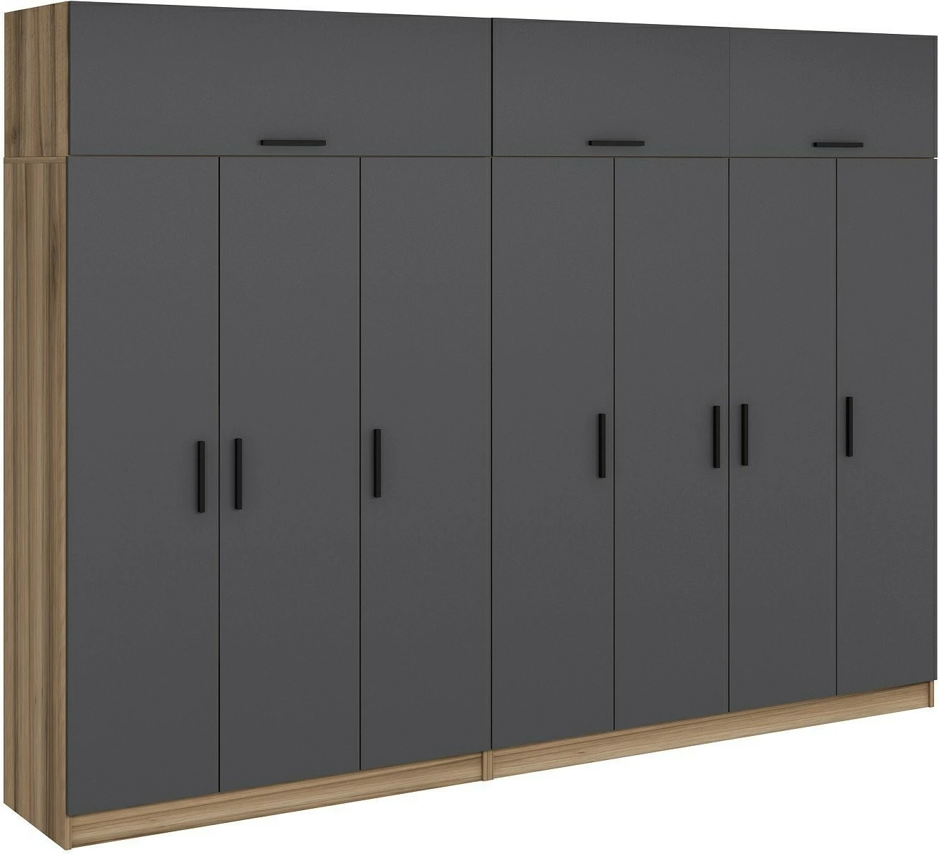 Dollap i madh për rroba, ngjyrë antracit dhe dore, Skye Decor Minar Kale - 7533