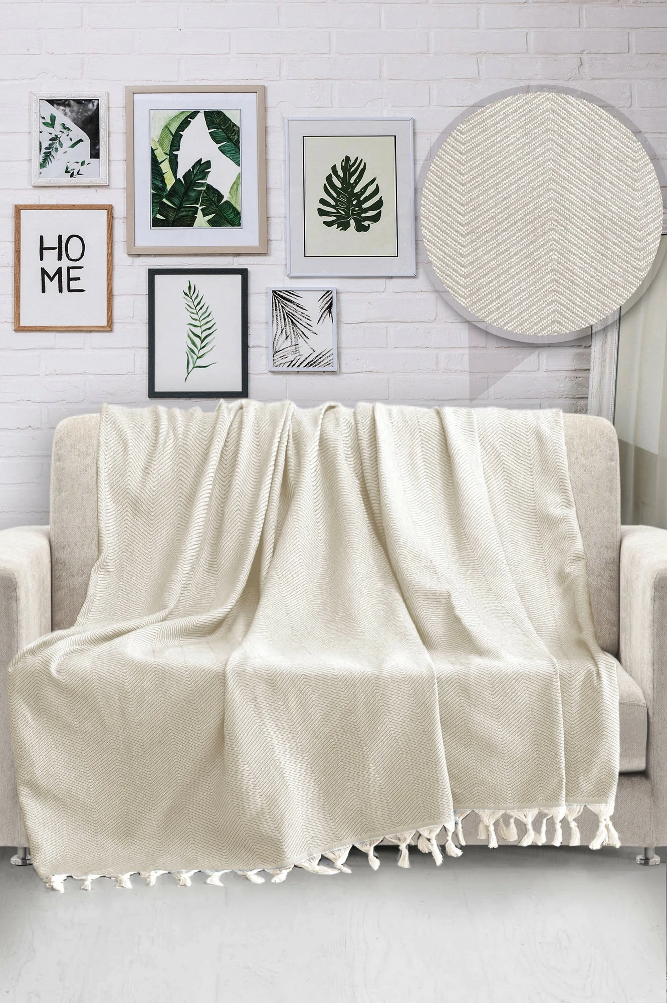 Mbulesë divani L'essentiel, ngjyrë ecru, 170x230cm