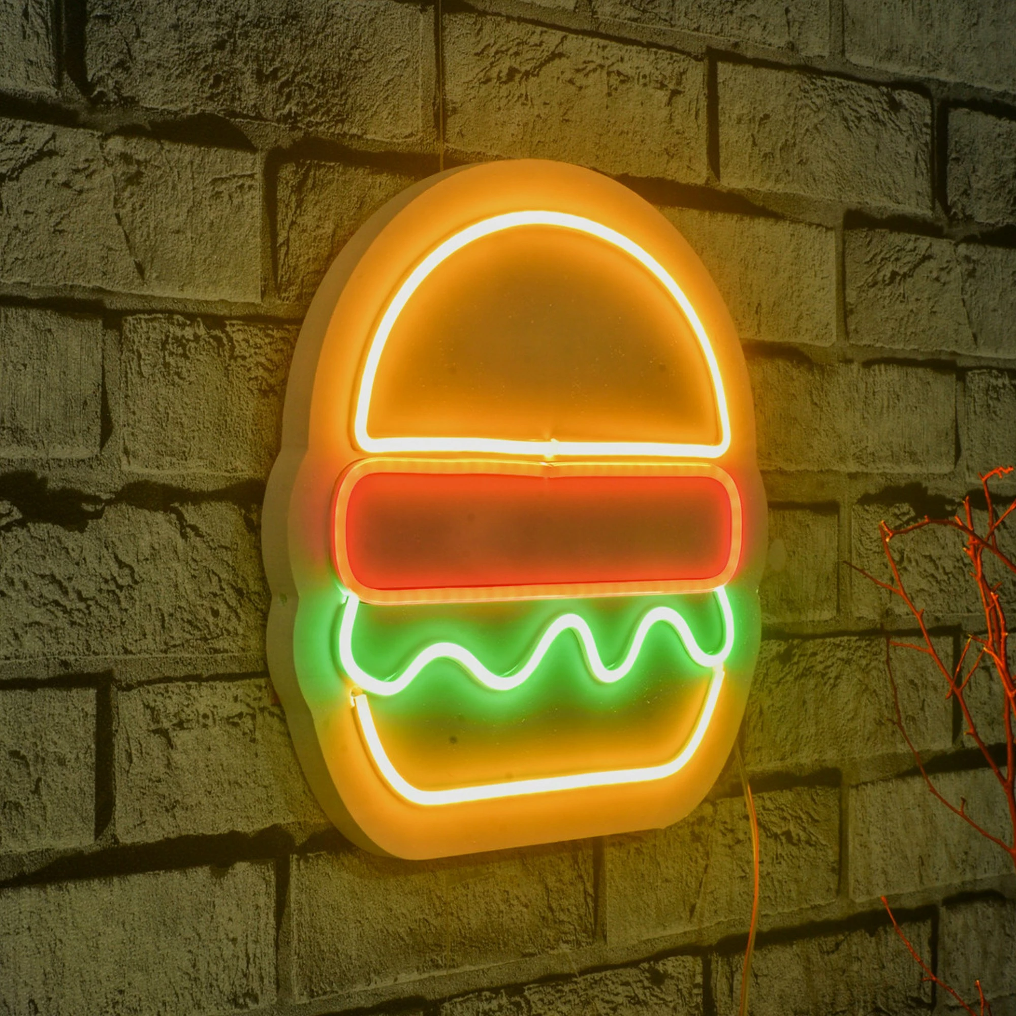 Dritë dekorative LED, plastikë, hamburger, shumëngjyrëshe