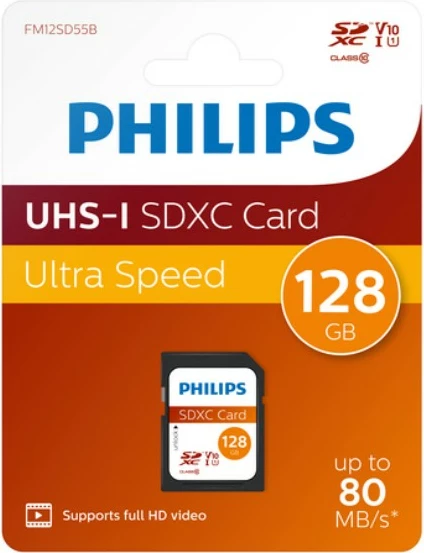 Kartë memorie Philips SDXC 128GB Class 10 UHS-I U1