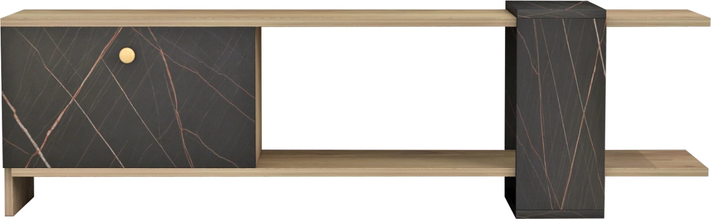 Mobilje TV HENRIETTE FH8900.12 melaminë, sonama-mermer i zi, 120x25x37.5 cm