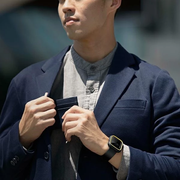 Mbështjellës UNIQ Moduo për Apple Watch 4/5/6/7/8/SE/SE2 40/41mm, zi dhe verdhë