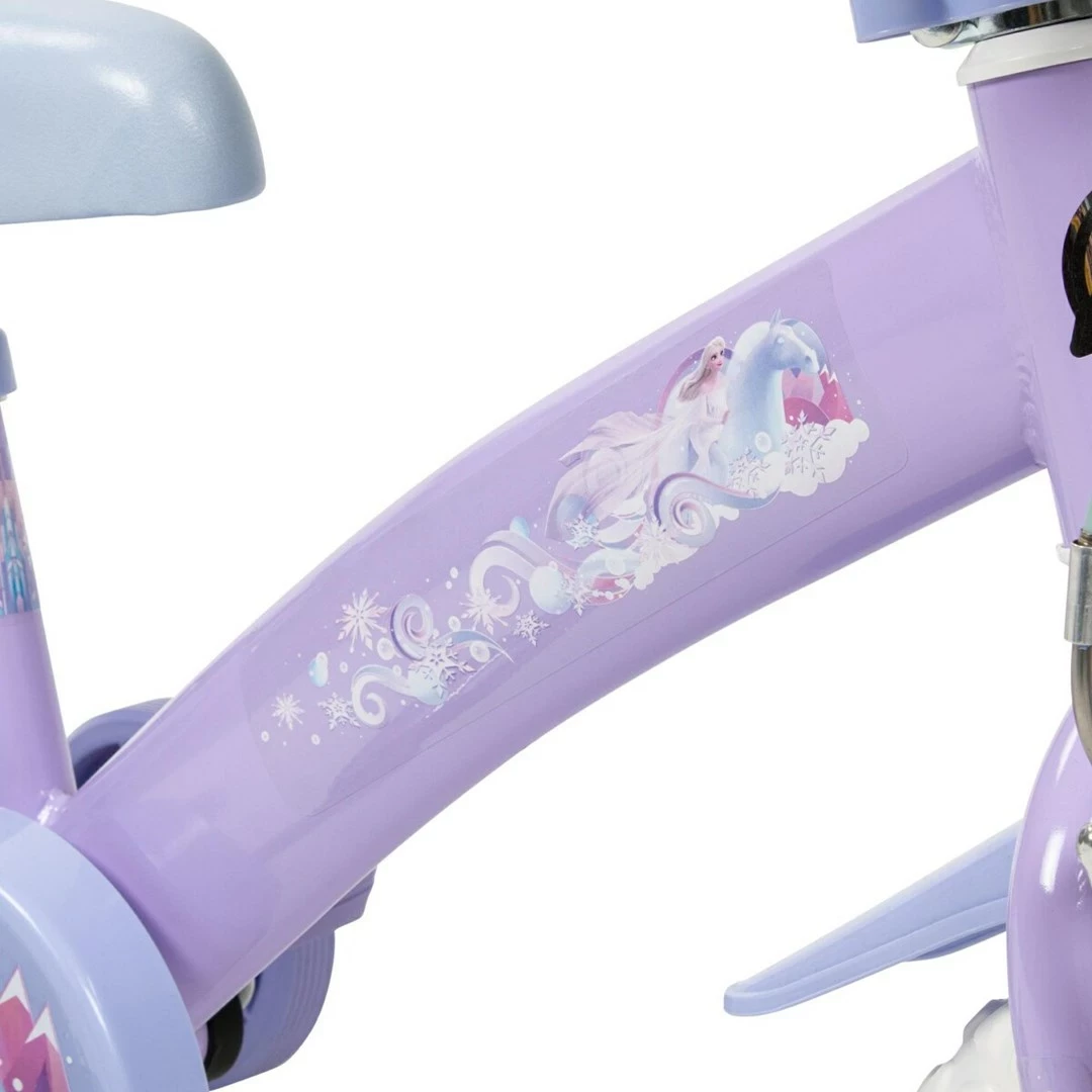 Biçikletë fëmijësh HUFFY Disney Frozen 12", 22294W, e bardhë/vjollcë, me 4 rrota