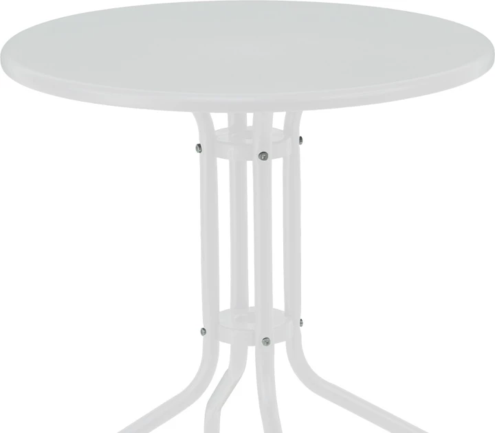 Set tavoline me karrige për terasë, Vergo-Tarete, metalik, ngjyrë e bardhë, 3 copë