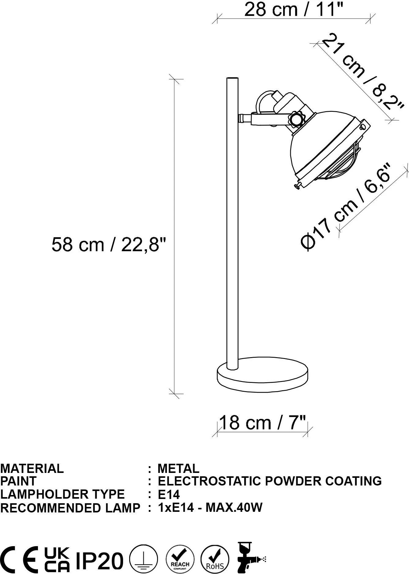 Llambë tavoline Opviq, Spoly 13800, ngjyrë ari