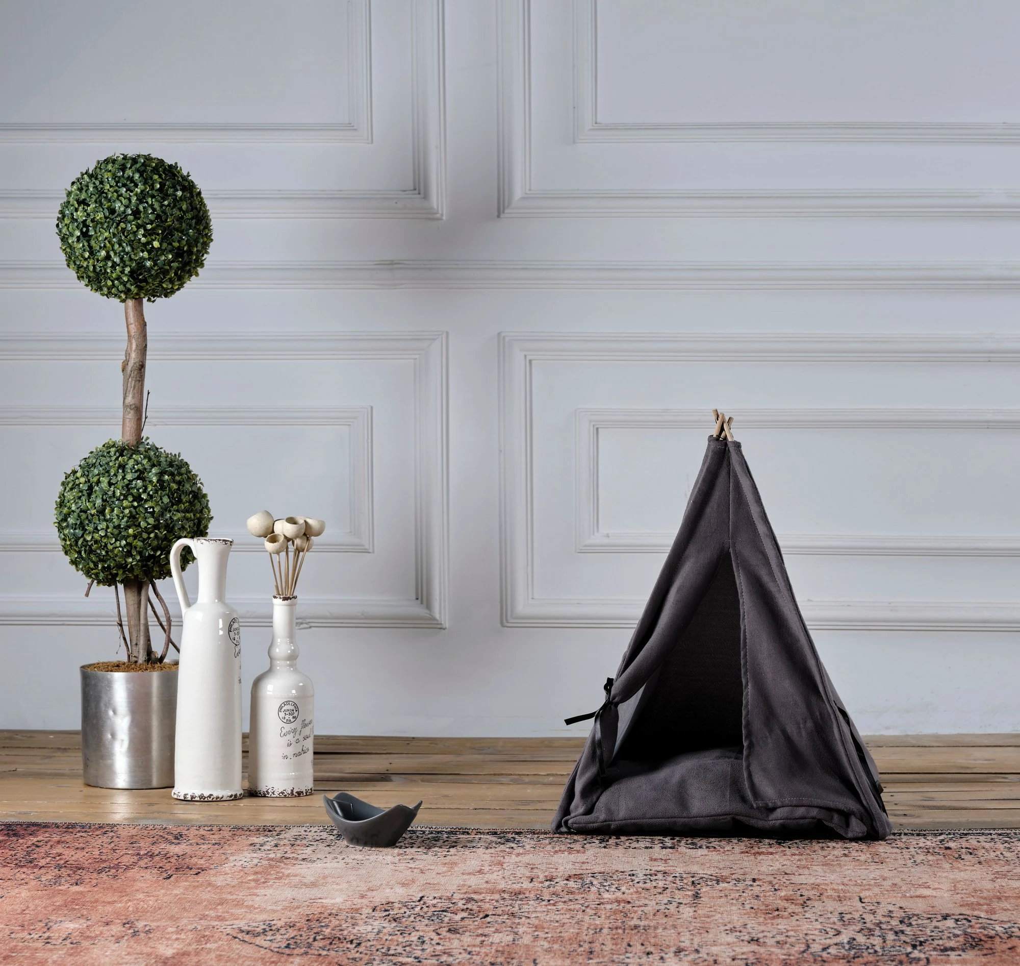 Shtrat për kafshë shtëpiake, Skye Decor, gri, Pet Cadir