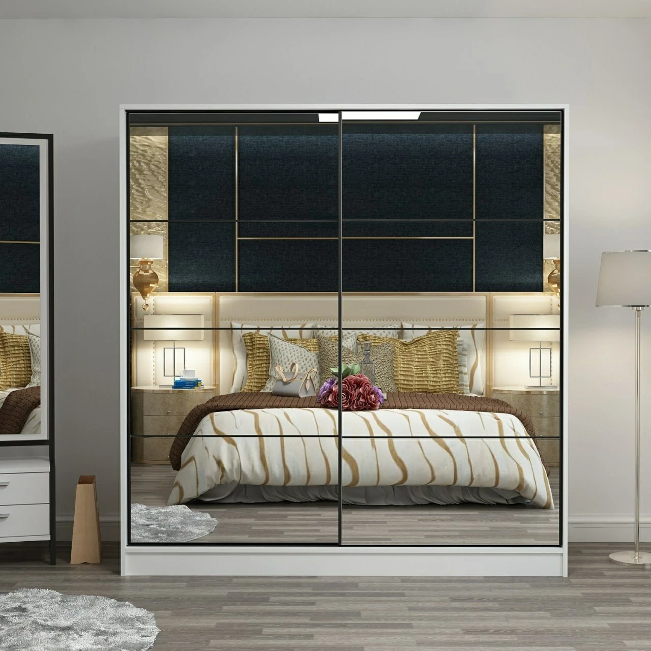 Dollap Hanah Home Kale, i bardhë, 180x190x52cm