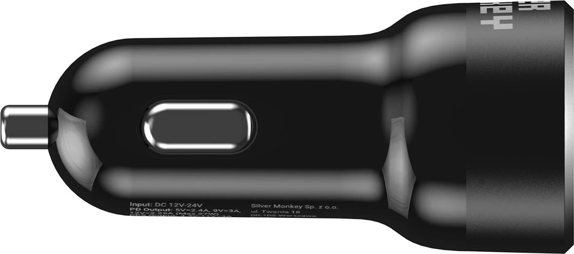 Karikues veture Silver Monkey SMA078, 2 porta (USB-C & USB-A), 45W, i zi