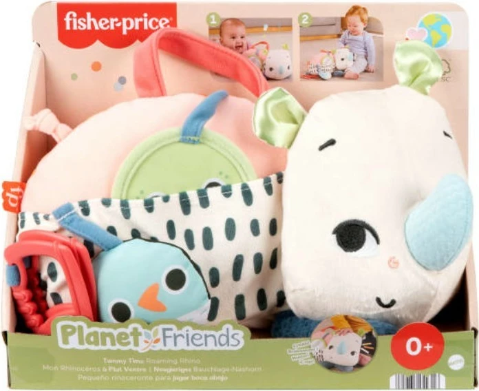 Lodër pelushi Fisher Price Planet Friends Rhinoceros HYR55, shumëngjyrëshe