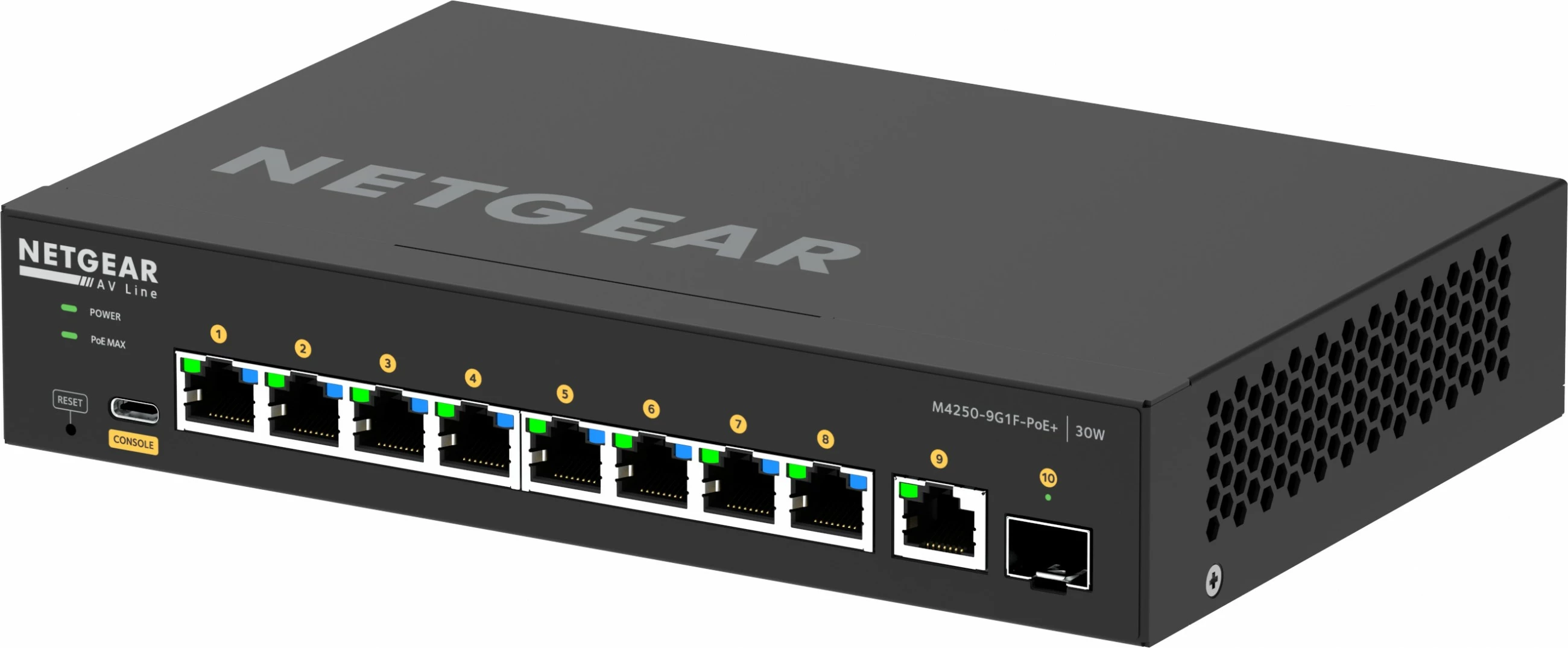 Switch NETGEAR 8x1G PoE+ 110W 1x1G dhe 1xSFP, Managed, L2/L3, Gigabit Ethernet, Montim në rack