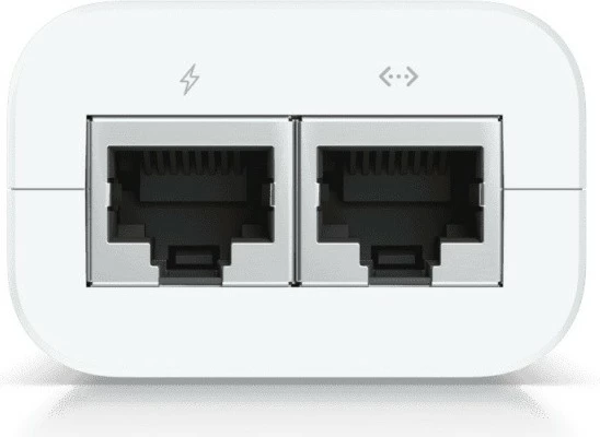 Adapter PoE UBIQUITI U-PoE, 15W, 2x Gigabit LAN, i bardhë