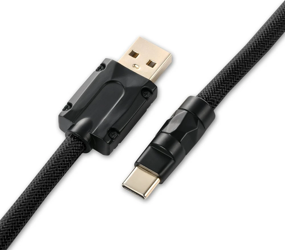 Kabllo spirale Sharkoon SGK50 Aviator, 1.85m, USB Type-A/Type-C, e zezë