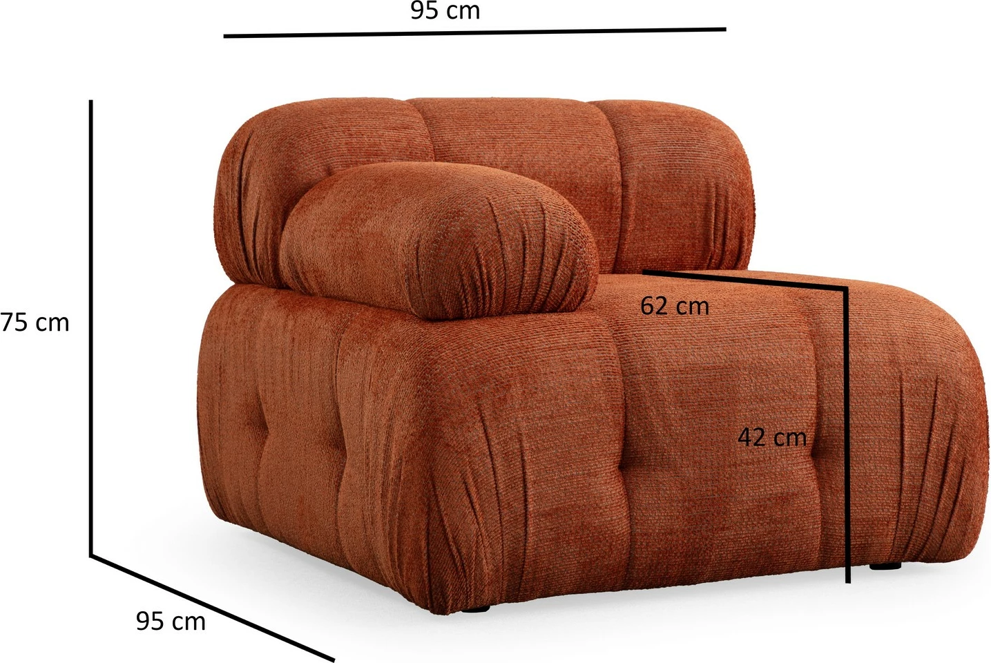 Divan dy vendësh Atelier del Sofa, Petite 2, portokalli