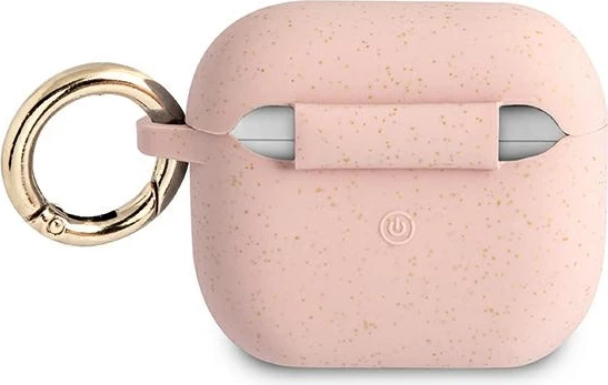 Mbështjellës Guess për AirPods 3, silikon, rozë me shkëlqim
