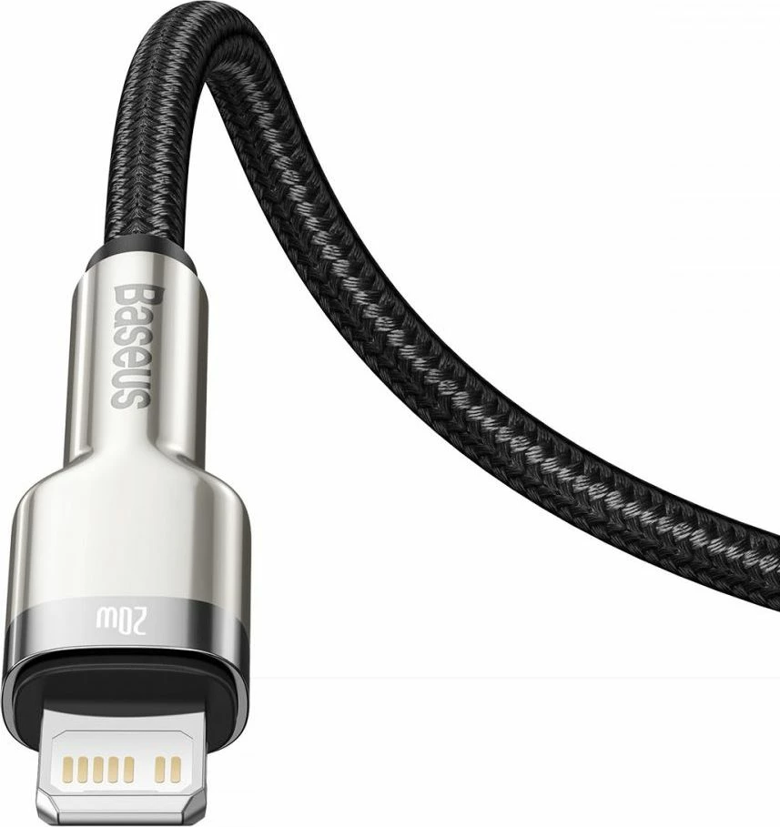 Kabl USB Baseus CATLJK-01 USB-C në Lightning 0.25 m Power Delivery 20W, e zezë, 1 copë