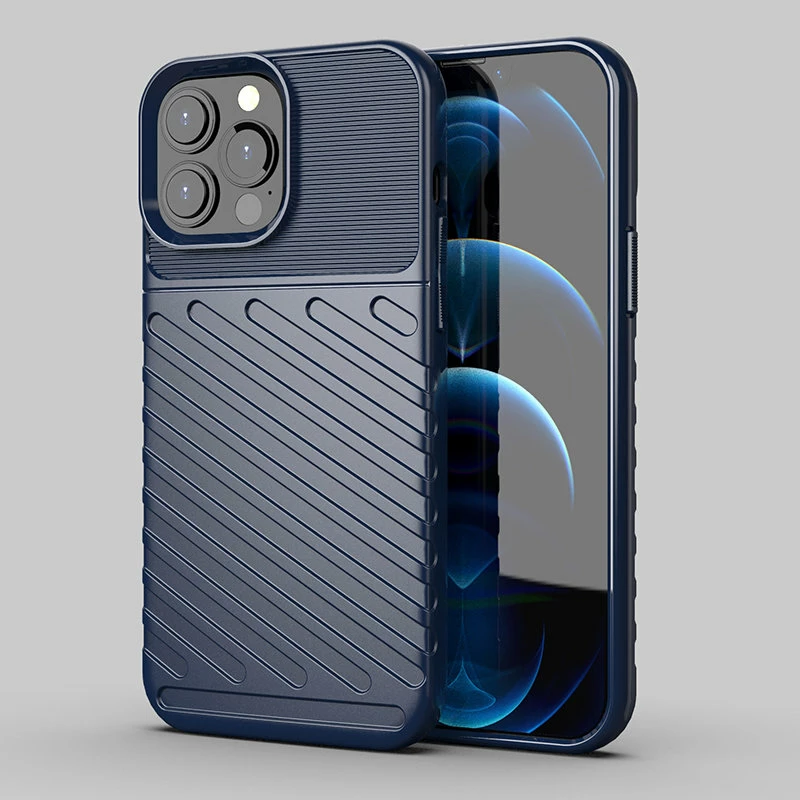Mbështjellës Hurtel Thunder Case për iPhone 13 Pro Max, TPU, Blu
