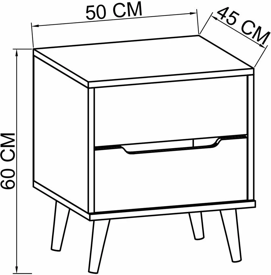 Komodinë nate Skye Decor, ngjyrë lisi Sapphire, antracit