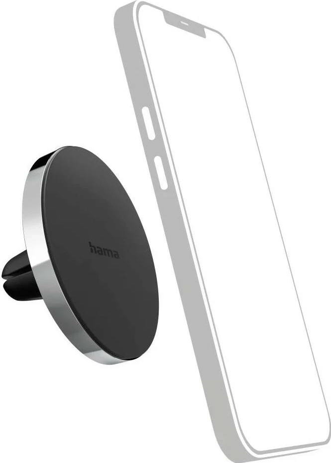 Mbështjellës telefoni Hama MagLock Vent, i zi-argjendtë