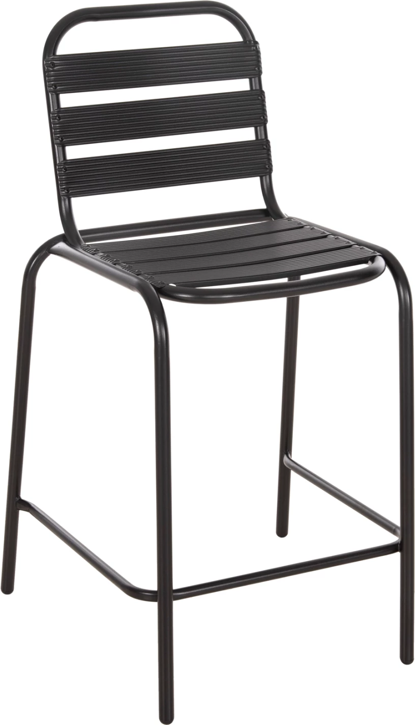 Karrige për bar mesatare LAURA FH6065.03 kornizë metalike dhe alumini në të zezë 58x58x100Hcm