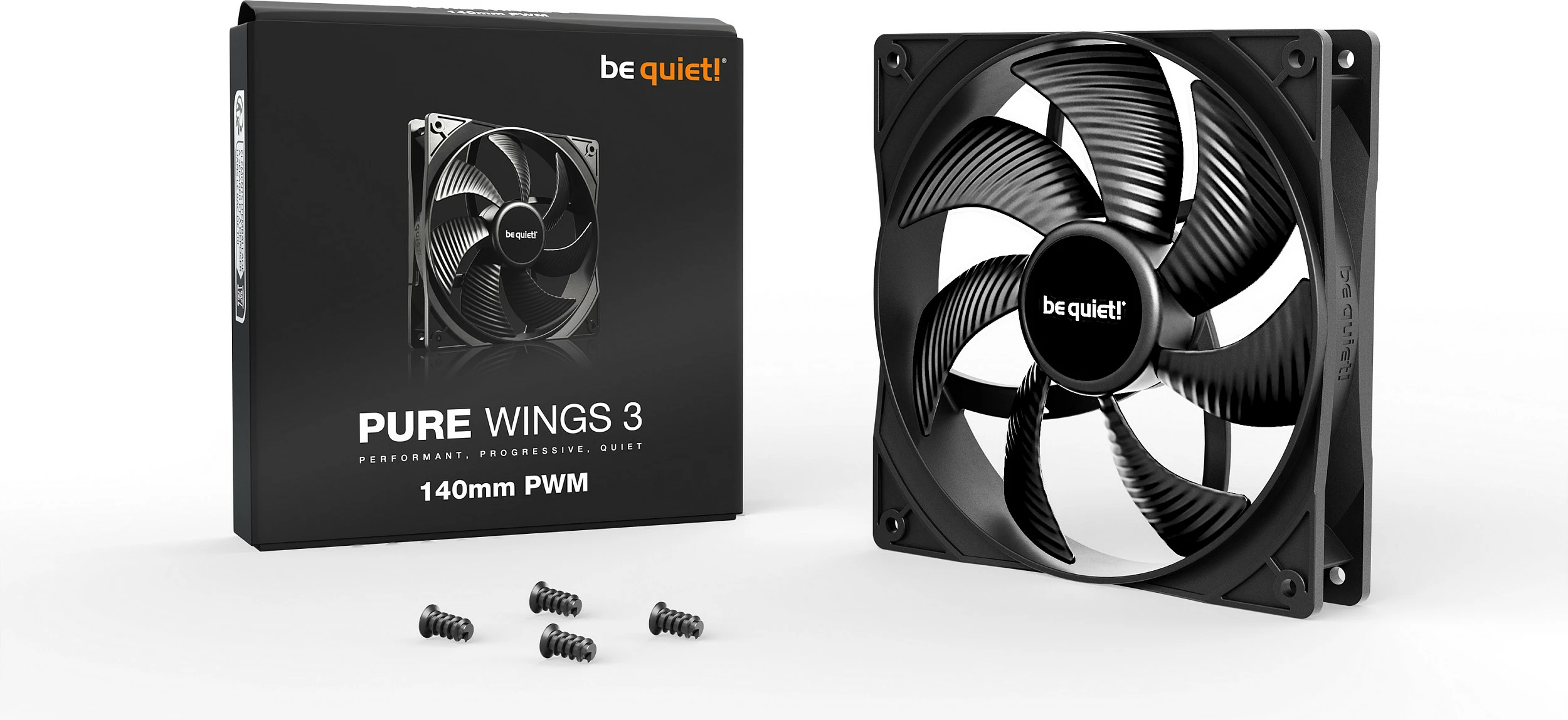 Ventilator kase Be Quiet! Pure Wings 3 PWM 140mm, zi