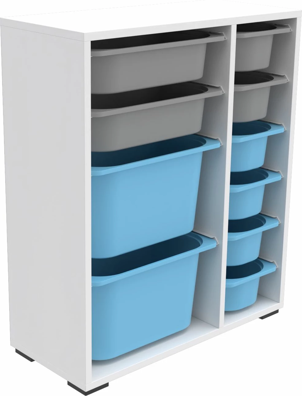 Dollap multifunksional Hanah Home, Zen 2D2K6U, i bardhë, gri, kaltër