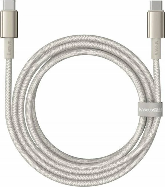 Kabllo USB-C Baseus Tungsten Gold P10319800G21-01, 2 m, PD 100W, 5A, USB-C në USB-C, e artë