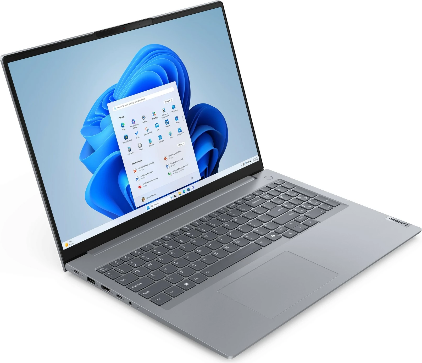 Laptop Lenovo ThinkBook 16 G7 ARP, 16", AMD Ryzen 5 7535HS, 16GB RAM, 512GB SSD, hiri ( QWERTZ- German Layout)