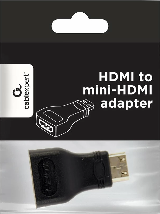 Adapter HDMI Gembird A-HDMI-FC, mini HDMI në HDMI, i zi