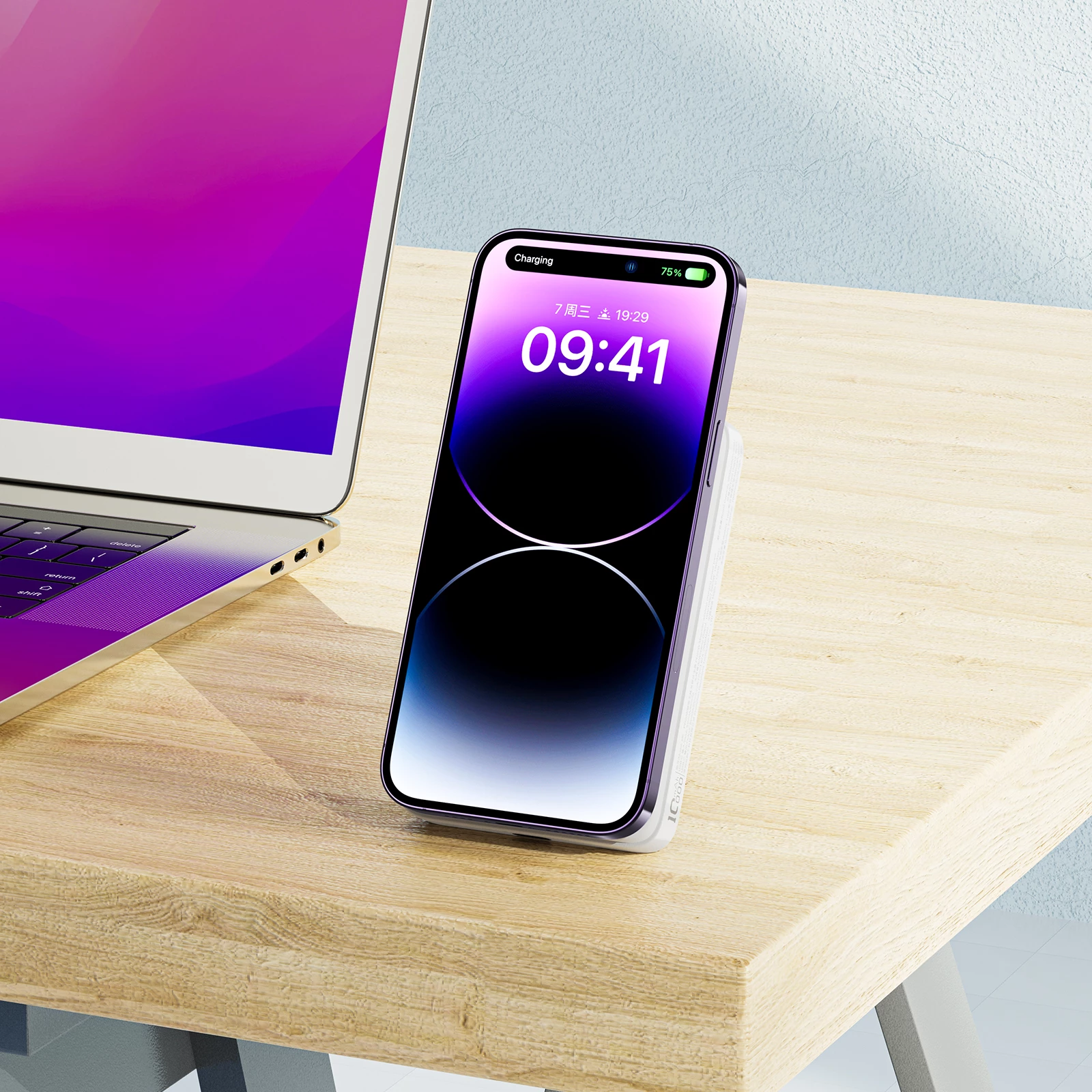 Powerbank Acefast M6, 10000mAh, 20W, karikim wireless, me kabllo, e bardhë