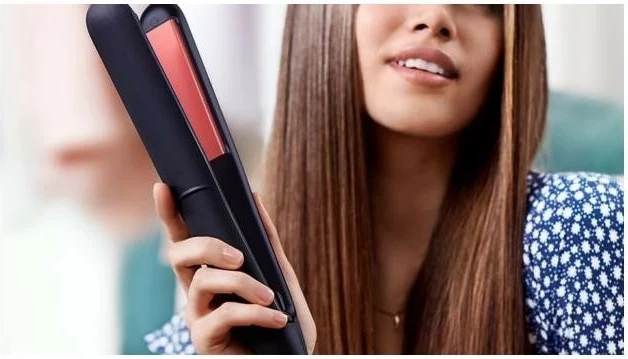 Drejtuese flokësh Philips StraightCare Essential BHS376/00, e zezë/rozë