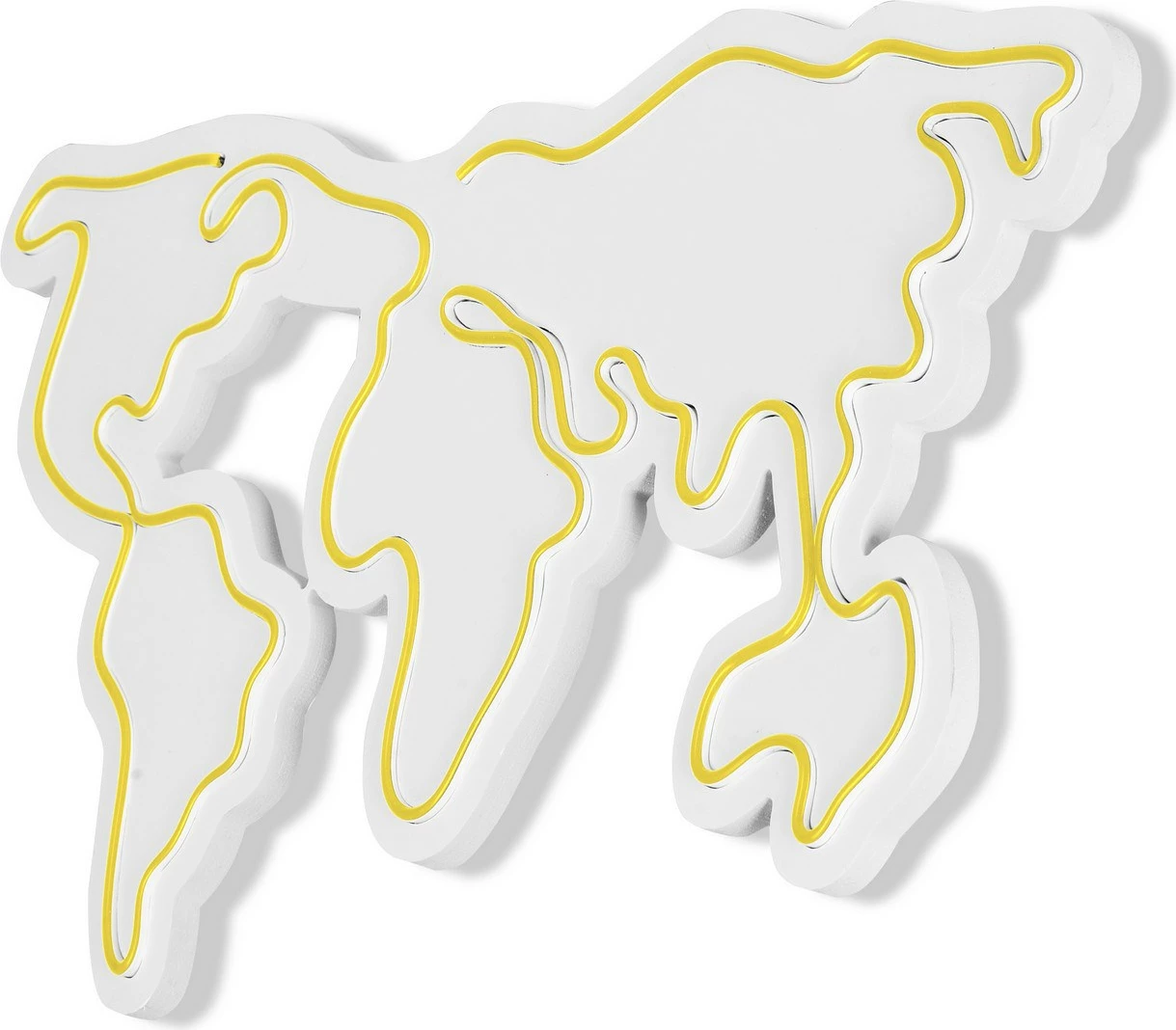 Dritë dekorative plastike LED, hartë e botës, ngjyrë e verdhë