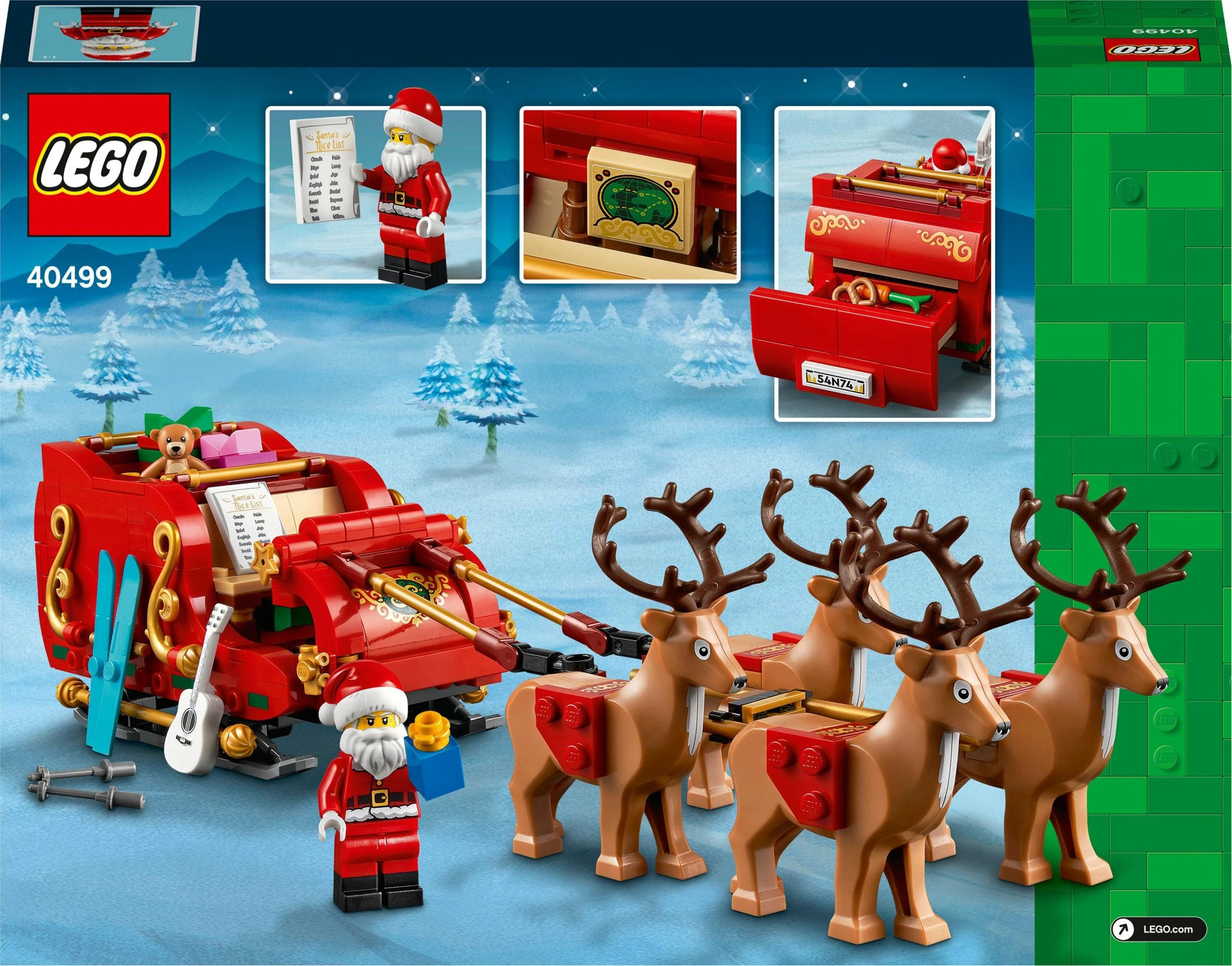 Set ndërtimi LEGO Santa's Sleigh 40499, 343 elemente, 9+