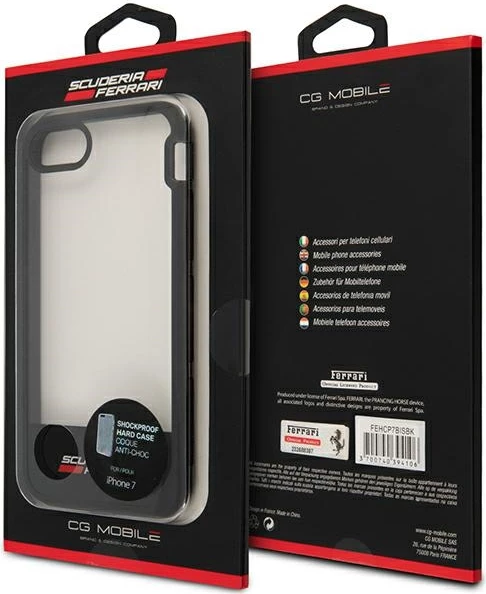 Mbështjellës Ferrari Racing Shield për iPhone 7/8/SE 2020/SE 2022, gjysmë-transparent