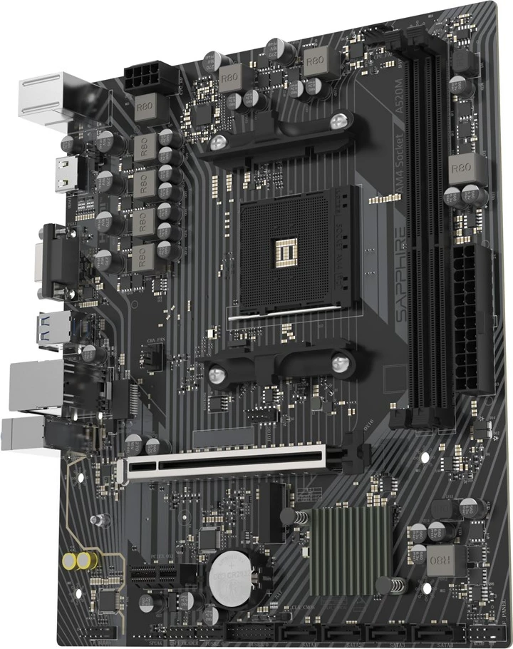 Pllakë amë Sapphire A520M-E, Socket AM4, micro ATX, e zezë