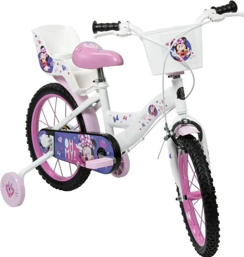 Biçikletë fëmijësh Huffy Disney Minnie, 16 inç, 4 rrota, rozë