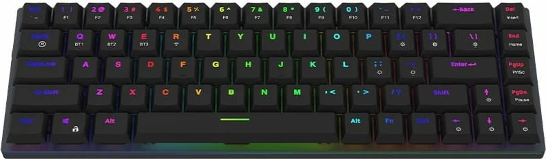 Tastierë mekanike Aqirys Agena, 65%, 68 taste, RGB, wireless & me kabllo, e zezë