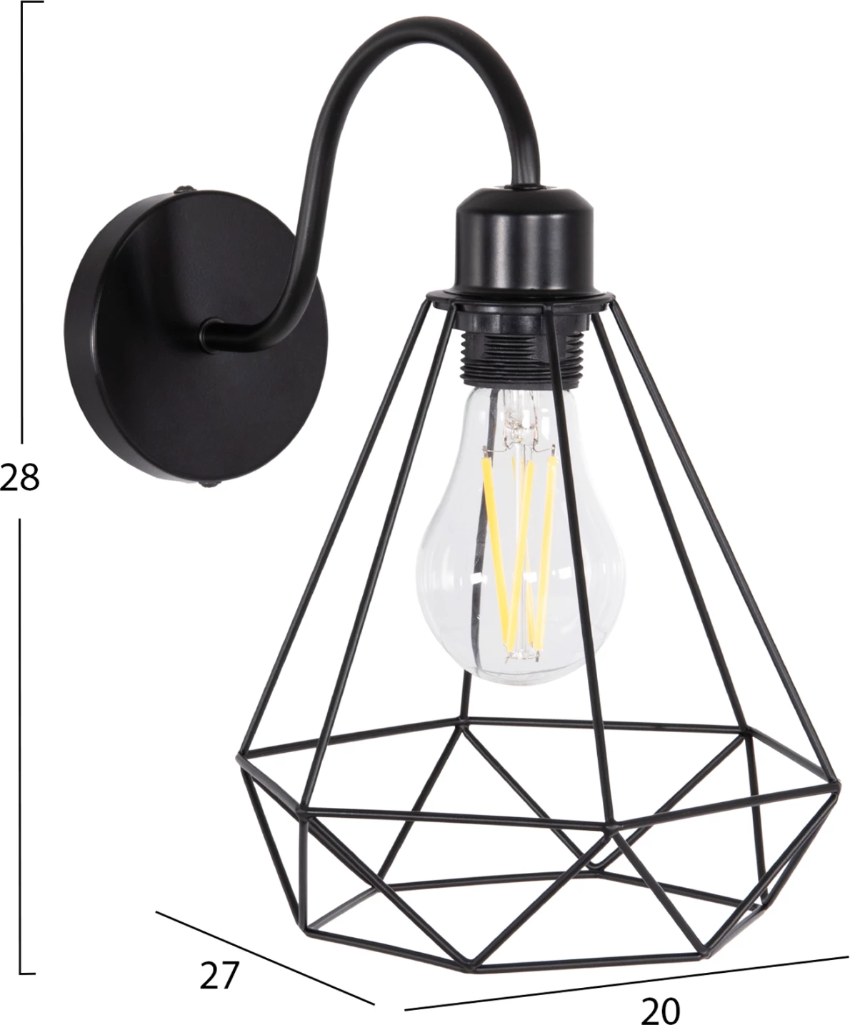 Aplikacion muri MILID, metal i zi, 20x27x28cm