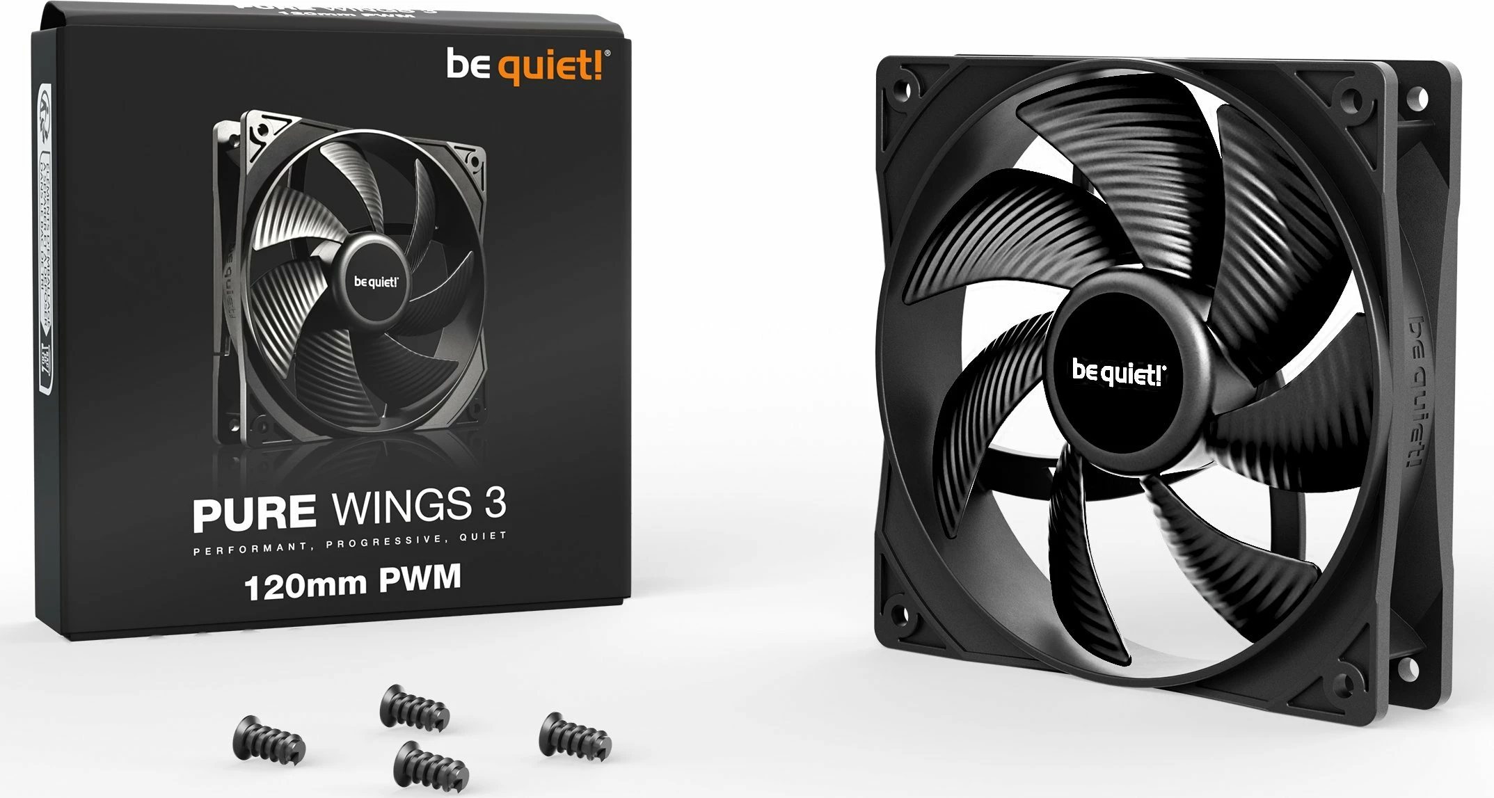 Ventilator për kasë PC be quiet! Pure Wings 3 BL105, 120mm PWM, 1600 rpm, 4-pin, i zi, 1 copë
