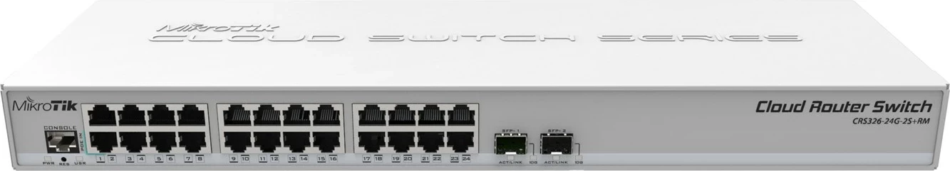 Switch MikroTik CRS326-24G-2S+RM, Managed L2, Gigabit Ethernet, Gri