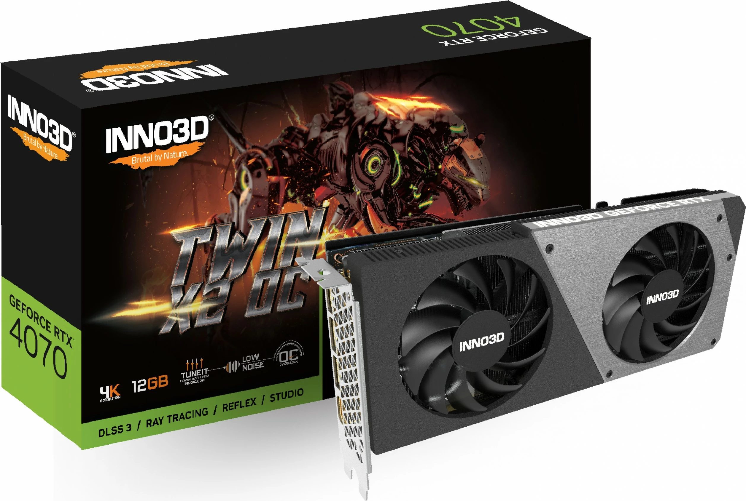 Kartelë grafike Inno3D GeForce RTX 4070, 12 GB, GDDR6X, gri