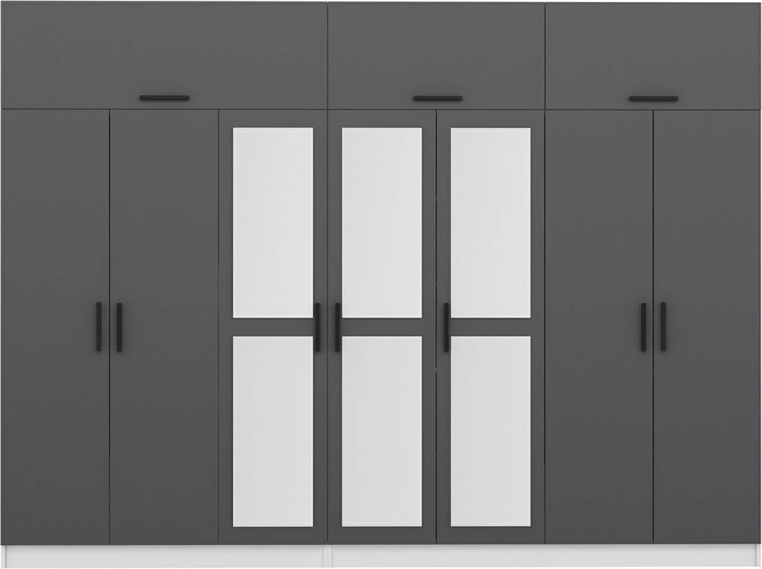 Dollap Skye Decor, anthracit-bardhë, 315x235x52cm